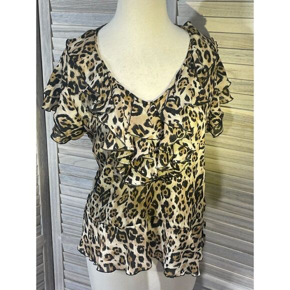Allison Taylor Med Animal Print Top - Picture 13 of 14